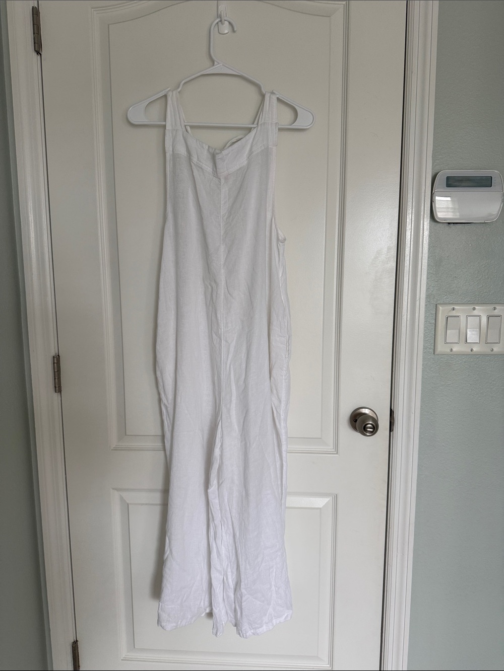 haute hippie style linen blend strappy wide leg jumpsuit Overalls Size XL White - Picture 2 of 13